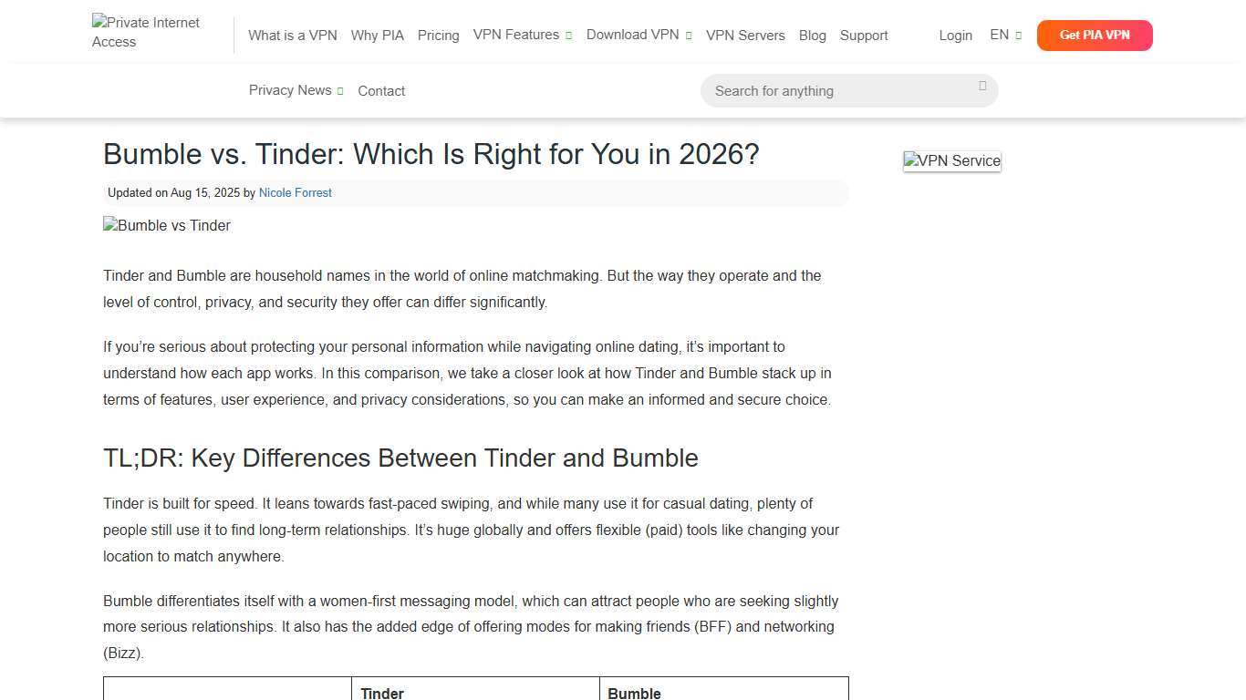 Bumble vs. Tinder: Which Is Right for You in 2026?